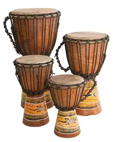 Djembe s Aboridžinejskou maľbou mahagón 60 CM